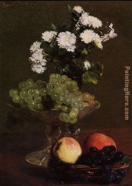 Henri Fantin-Latour Still Life Chrysanthemums and Grapes